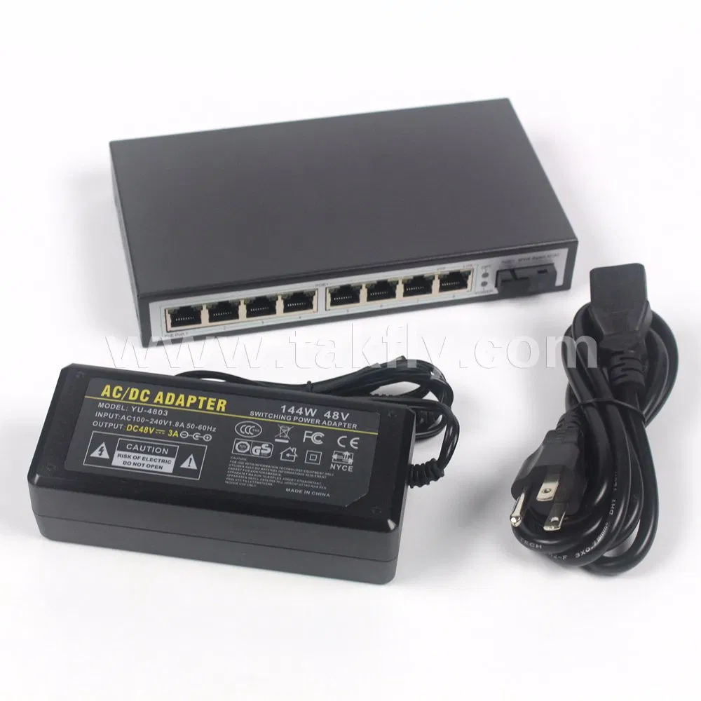 10/100/1000m 1 Sc Optical Port + 8 RJ45 Port Fiber Poe Switch