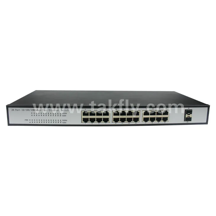 10/100/1000m 2 SFP 24 Port Gigabit Fiber Optic Ethernet Switch
