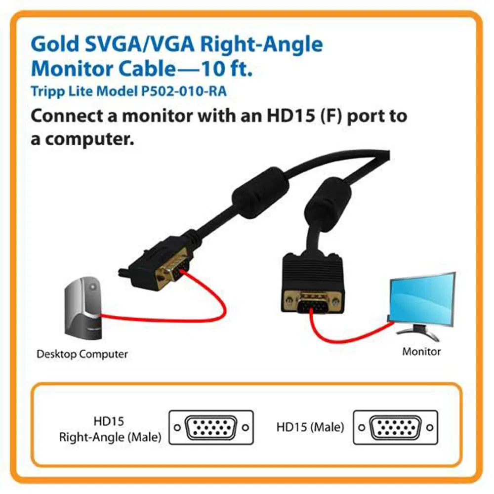 10m/30FT Double Shielding HD15pin 3+6 LCD VGA Cable