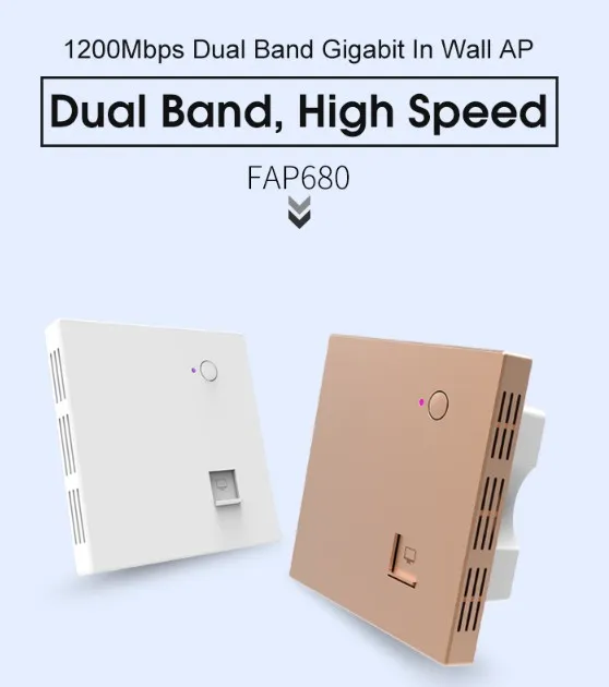 11AC 1200Mbps Wall WiFi Access Point with Qualcomm Chipset for Hotel/School/Home, Dual Band