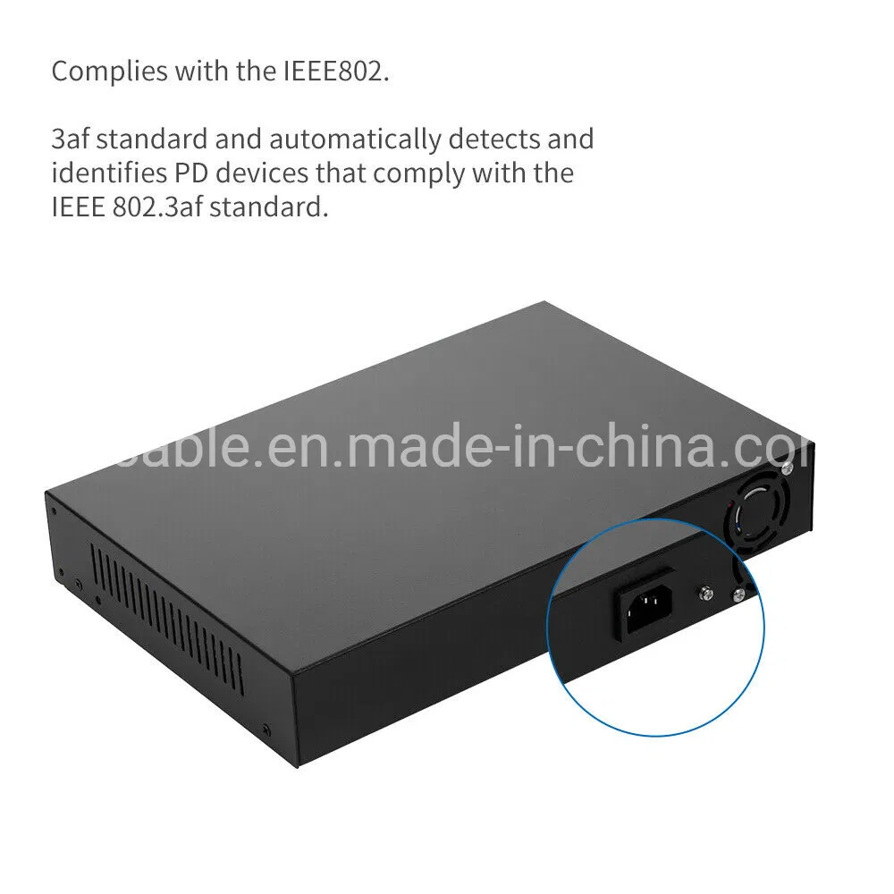 16port Poe Switch with 2 Gigabit Uplink Port 1000Mbps for IP Camera Wireless