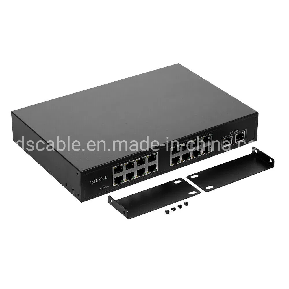 16port Poe Switch with 2 Gigabit Uplink Port 1000Mbps for IP Camera Wireless