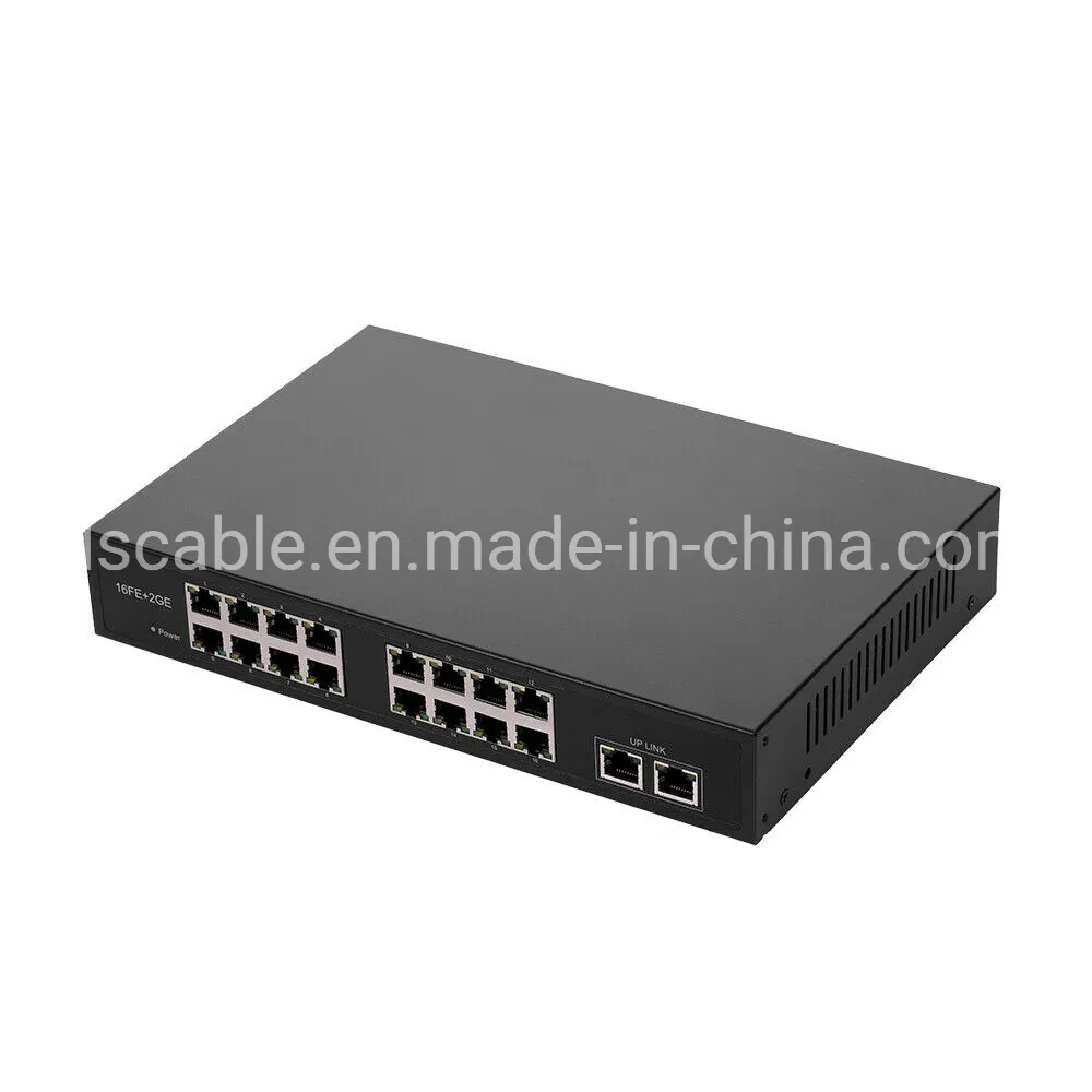 16port Poe Switch with 2 Gigabit Uplink Port 1000Mbps for IP Camera Wireless