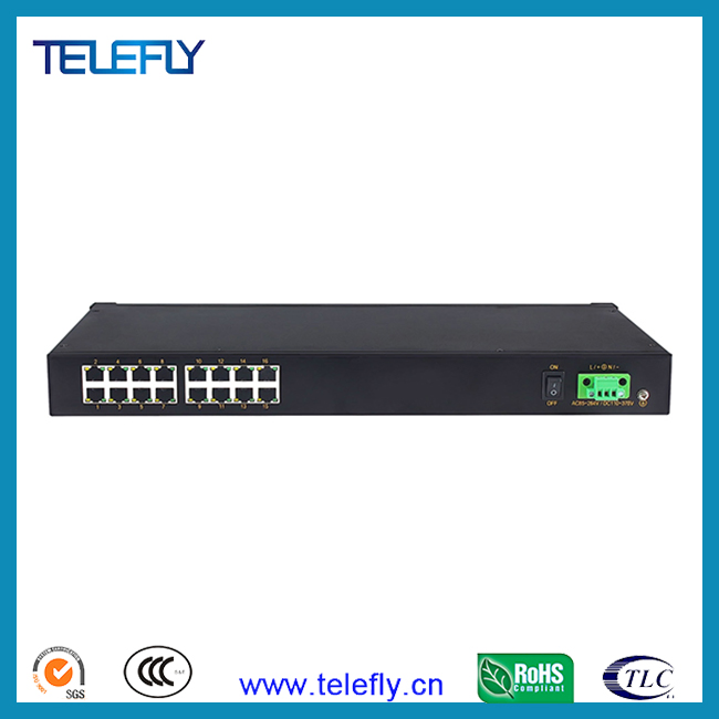 2 100m Fx Ports 24 10/100m RJ45 Ports Rack-Mount Unmanaged Industrial Ethernet Switch