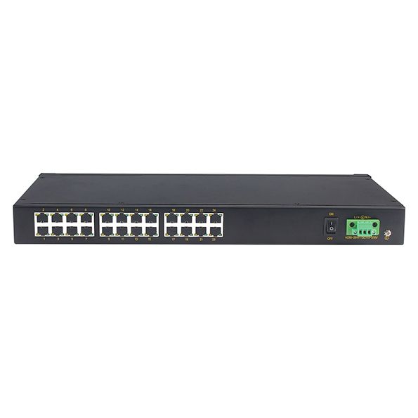 2 100m Fx Ports 24 10/100m RJ45 Ports Rack-Mount Unmanaged Industrial Ethernet Switch