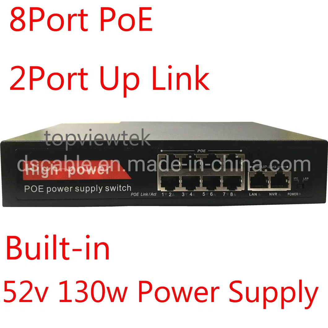 24 Port Unmanaged Poe Fast Ethernet CCTV Network Switch Built-in 450W Power Supply