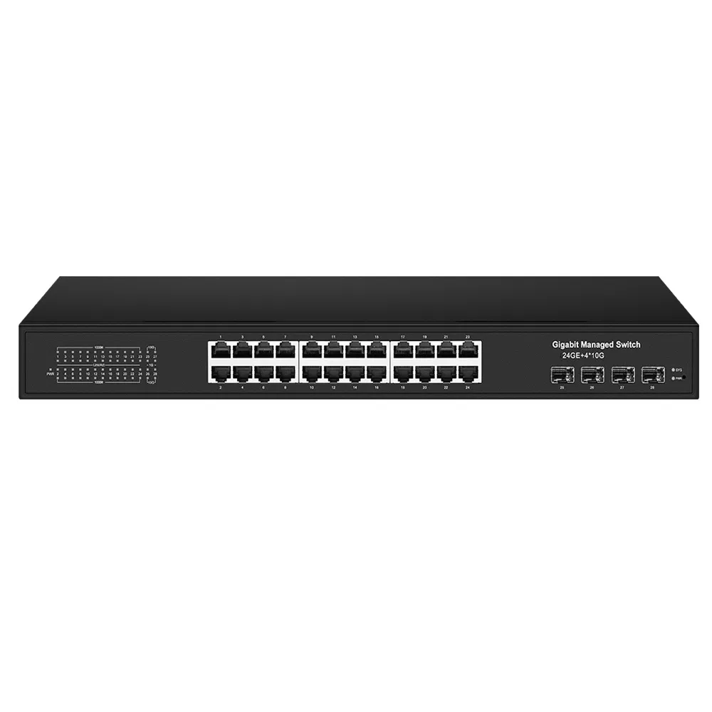 24 Ports Poe Switch Smart Web Managed 4*SFP+ 10g Uplink Support 802.3bt 90W Output