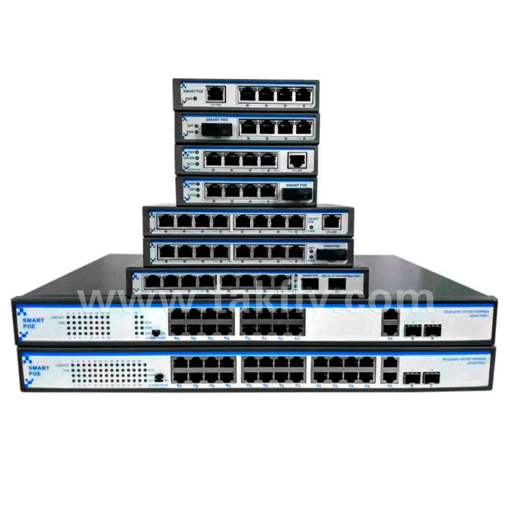 4 Port High Power 100M Fast Poe Network Switch 60W