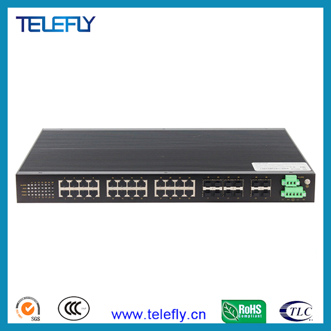 4 SFP Ports 24 100m Fiber/Copper Ports Rack-Mount Layer 2 Indudstrial Ethernet Switch