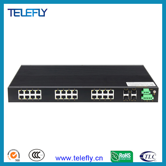 4 SFP Ports 24 100m Ports Rack-Mount Layer 2 Unmanaged Ethernet Switch Fiber Optic Equipment