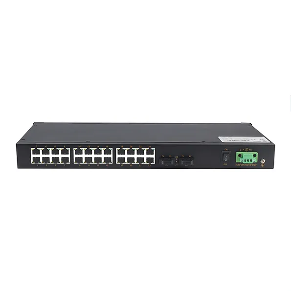4 SFP Ports 24 100m Ports Rack-Mount Layer 2 Unmanaged Industrial Ethernet Network Switch