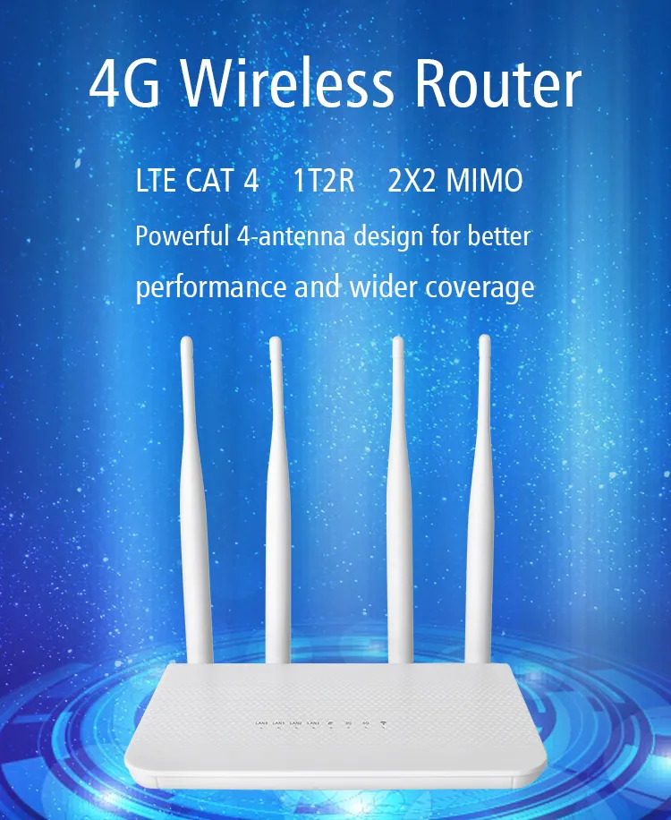 4G SIM Card LTE CPE Wireless Router with 4 Antenna 300Mbps WiFi Speed