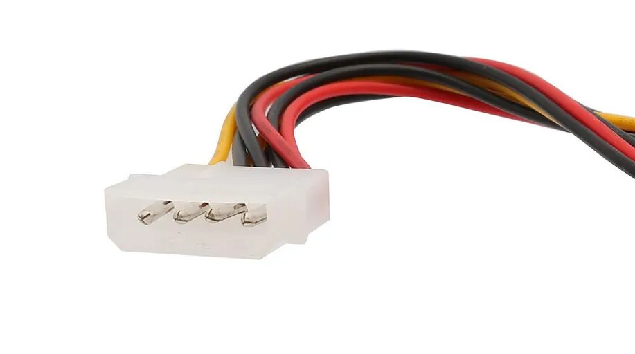 4pin IDE Molex Male 1 to 2 SATA Female Power Supply Extension Cable IDE Power Port to Dual 15pin SATA Y Splitter