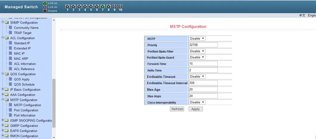 8ge+2SFP Managed Ethernet Switch Full Gigabit Poe Optional