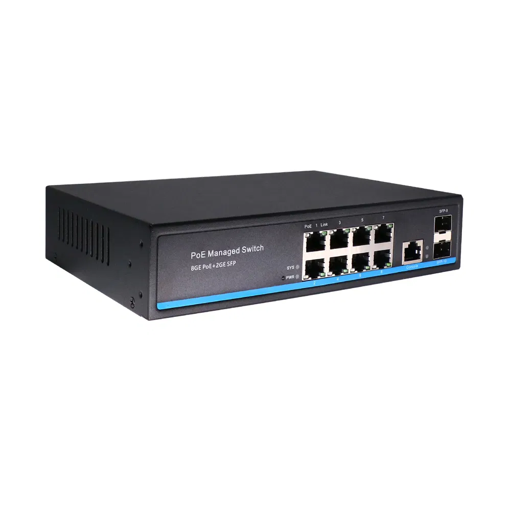 8ge+2SFP Managed Ethernet Switch Full Gigabit Poe Optional