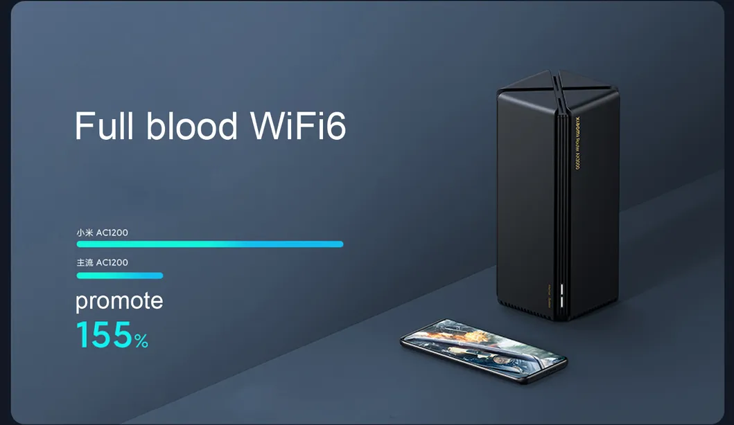 Ax3000 Wireless Router Mesh WiFi VPN Dual-Frequency 256MB 2.4G 5g Full Gigabit Ofdma Repeater Signal Amplifier Pppoe