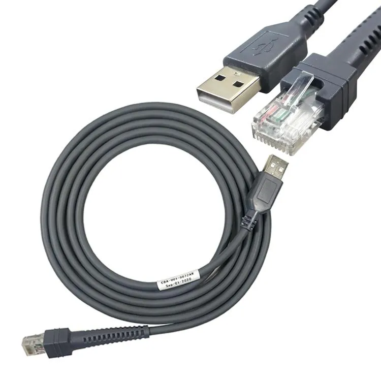 Cba-U01-S07zar USB a Male 2m Cable RJ45 10p10c for Motolora Symbol Ls2208 Ls3408 Qr Code 1d 2D Barcode Scanner Data Cable