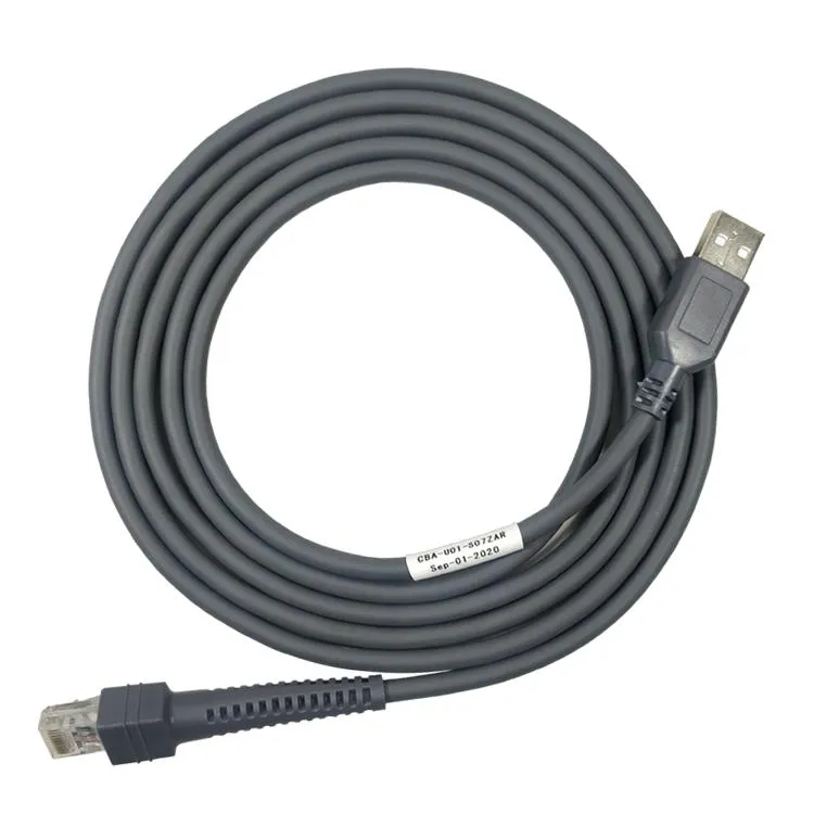 Cba-U01-S07zar USB a Male 2m Cable RJ45 10p10c for Motolora Symbol Ls2208 Ls3408 Qr Code 1d 2D Barcode Scanner Data Cable
