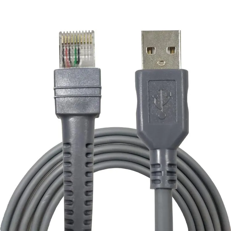 Cba-U01-S07zar USB a Male 2m Cable RJ45 10p10c for Motolora Symbol Ls2208 Ls3408 Qr Code 1d 2D Barcode Scanner Data Cable