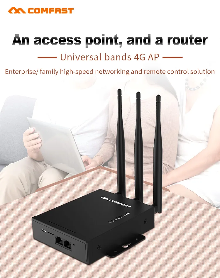 CF-E7 Outdoor 4G LTE Router High Power 300Mbps Wireless Router 4G SIM Card WiFi Router for IP Camera