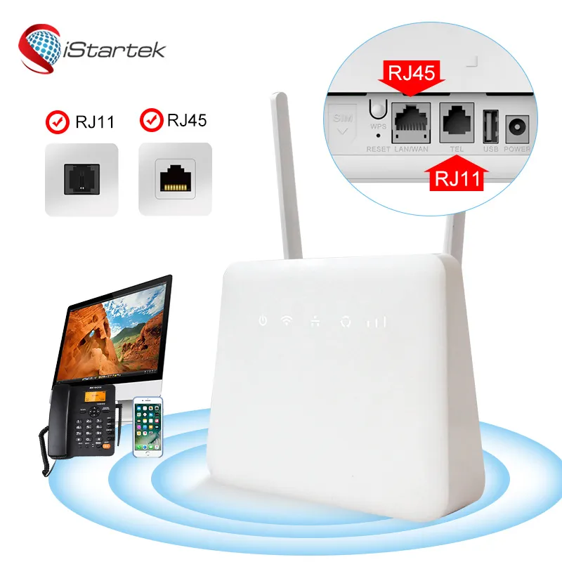 Cheap Outdoor Rj11 Volte VPN 300Mbps 3G 4G Lte CPE WiFi Wireless Router with SIM Card Slot