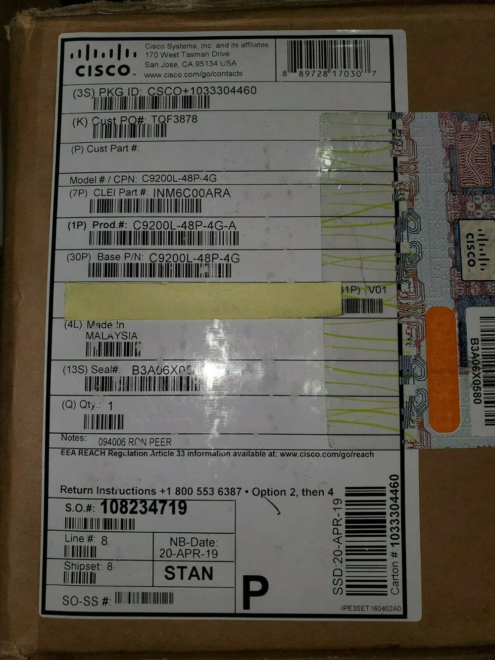 Cisco C9200-48p-a Catalyst 9200 48-Port Poe+, Network Advantage Switch