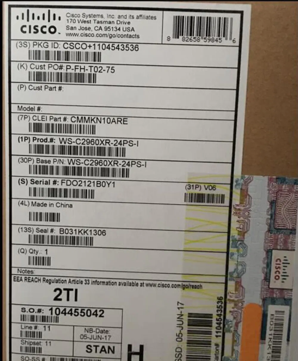 Cisco Ws-C2960X-48fps-L Catalyst 2960-X 48 Gige Poe 740W, 4 X 1g SFP, LAN Base Ethernet Switch