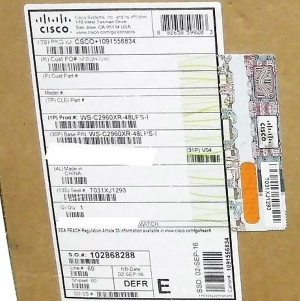 Cisco Ws-C2960xr-48ts-I Catalyst 2960-Xr 48 Gige, 4 X 1g SFP, IP Lite Ethernet Switch