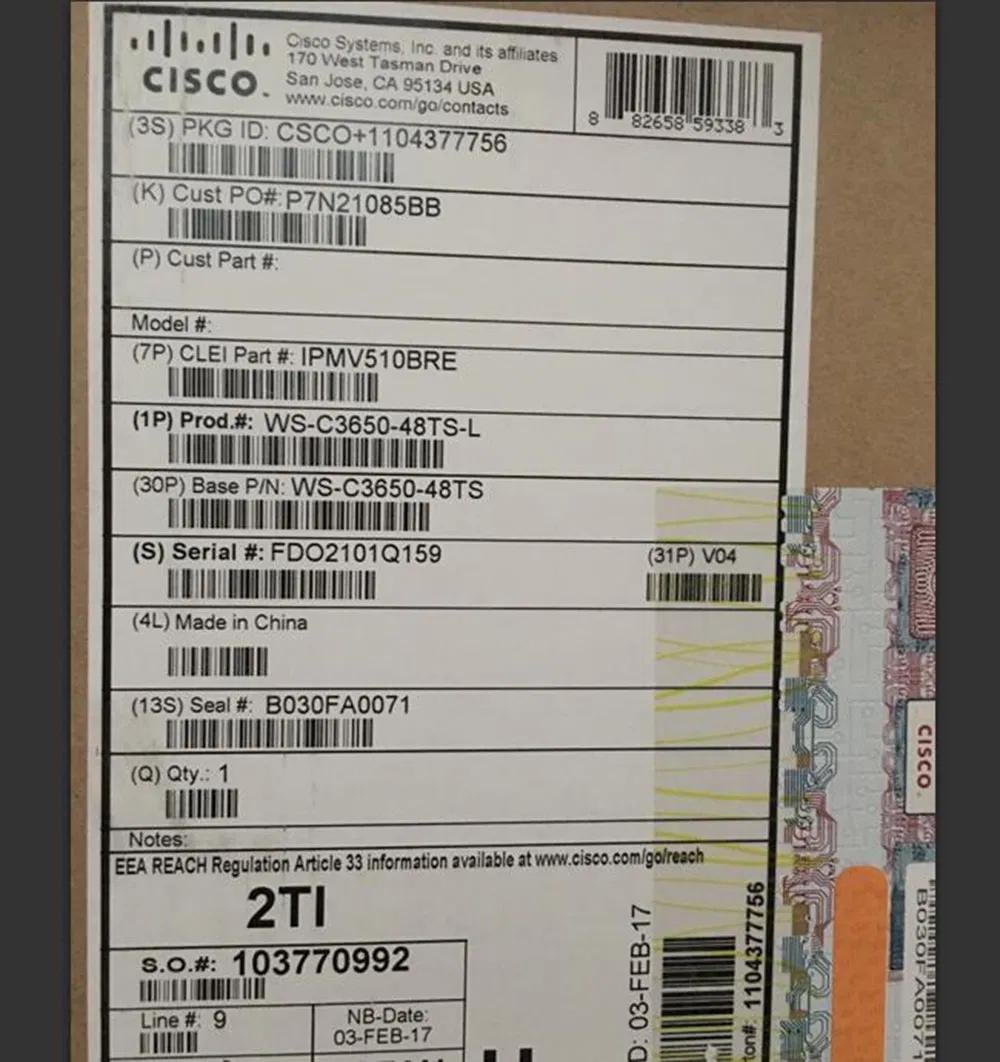 Cisco Ws-C3650-24PS-L Cisco Catalyst 3650 24 Port Poe 4X1g Uplink LAN Base Ethernet Switch