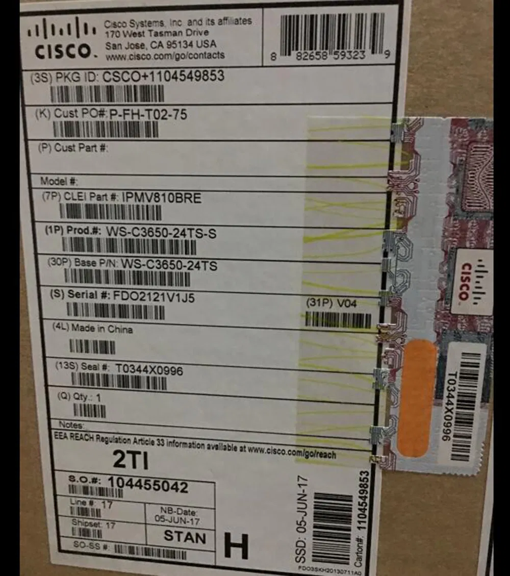 Cisco Ws-C3650-24PS-L Cisco Catalyst 3650 24 Port Poe 4X1g Uplink LAN Base Ethernet Switch