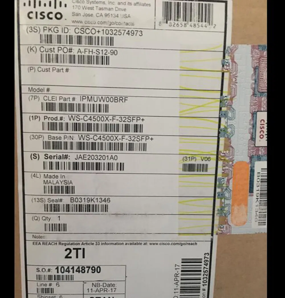 Cisco Ws-C3750X-48p-L Catalyst 3750X 48 Port Poe LAN Base Ethernet Switch
