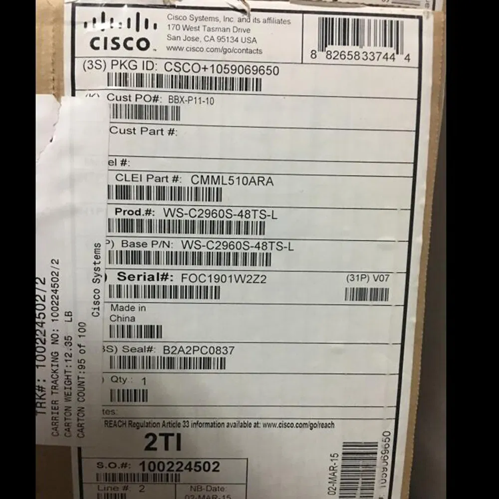 Cisco Ws-C4500X-24X-Ipb Catalyst 4500-X 24 Port 10g IP Base, Front-to-Back, No P/S Ethernet Switch