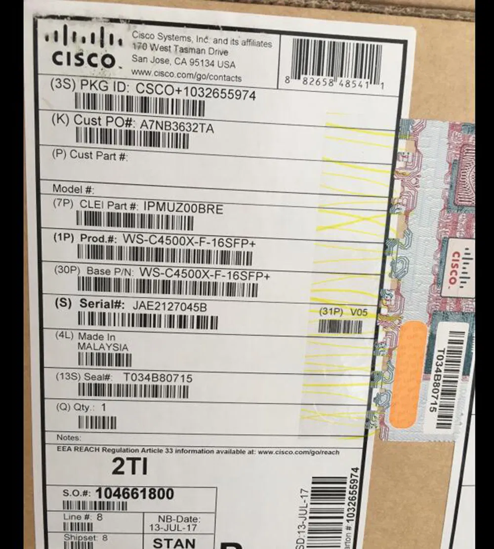Cisco Ws-C4948 E Catalyst 4948e. Opt Sw. 48-Port 10/100/1000+ 4 SFP+. No P/S Ethernet Switch