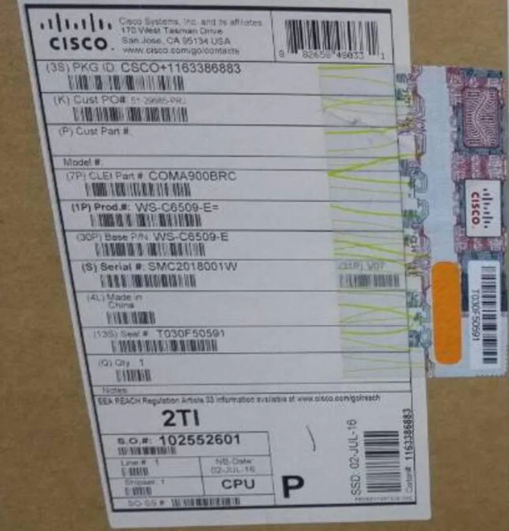 Cisco Ws-C4948 E Catalyst 4948e. Opt Sw. 48-Port 10/100/1000+ 4 SFP+. No P/S Ethernet Switch