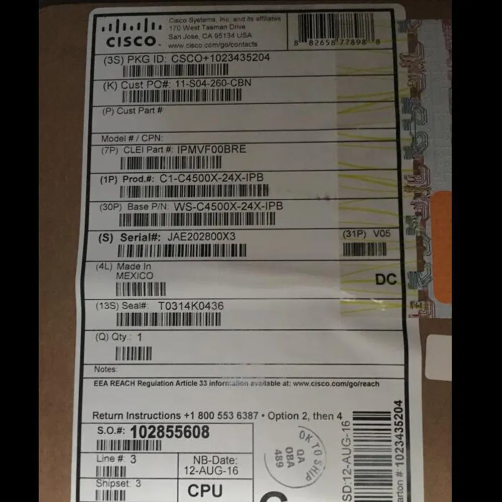 Cisco Ws-C4948 E Catalyst 4948e. Opt Sw. 48-Port 10/100/1000+ 4 SFP+. No P/S Ethernet Switch