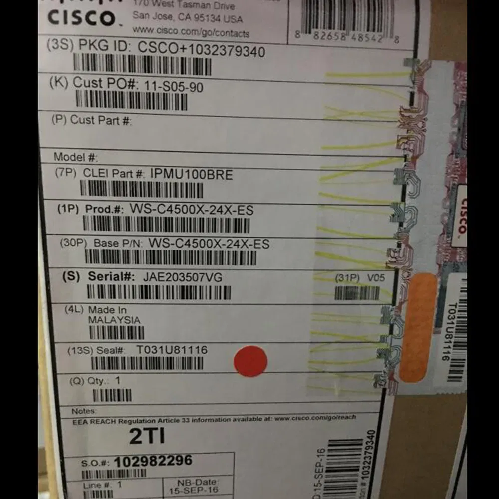 Cisco Ws -C4948 E Catalyst 4948e. Opt Sw. 48-Port 10/100/1000+ 4 SFP+. No P/S Ethernet Switch