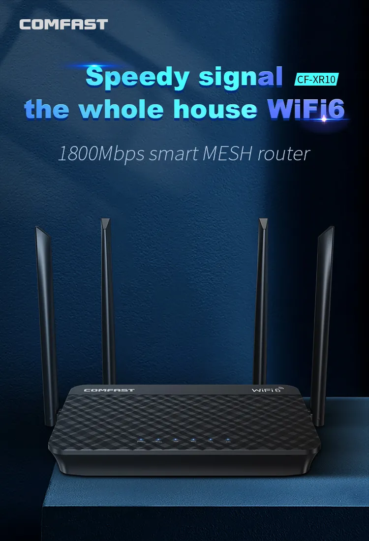 Comfast CF-Xr10 Gigabit 802.11ax Wireless Router 10/100/1000m 1800Mbps Dual-Band WiFi 6 Mesh Router