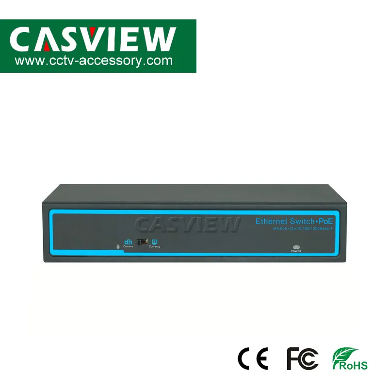 CPE-G4204 6 Ports 10/100/1000Mbps Poe Switch; 4*10/100/1000Mbps Poe Ports; 2*10/100/1000Mbps Uplink Port; External 52V 1.25A 65W Power