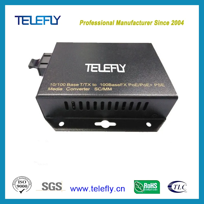 Dual Fiber Poe Media Converter, RJ45 Ethernet to Fiber Optic Media Switch
