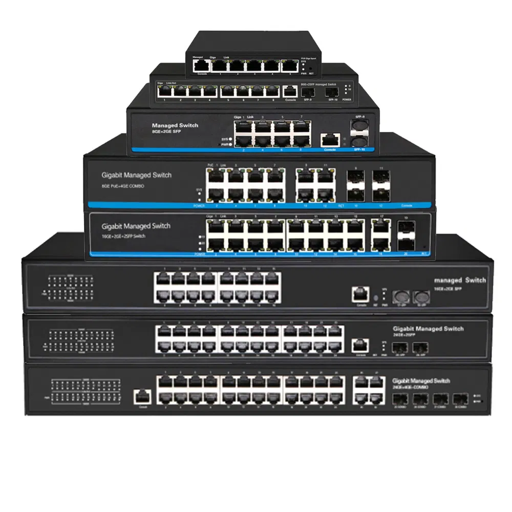 Full Gigabyte Managed Network Switch Fiber Switch Poe Switch Specification