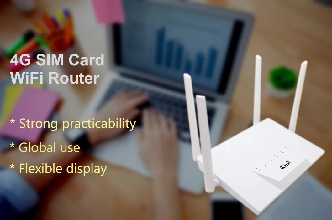 High Speed 300Mbps LTE Wireless Hotspot Modem 4G LTE CPE CAT6 WiFi Router with LAN Port 4 Antennas