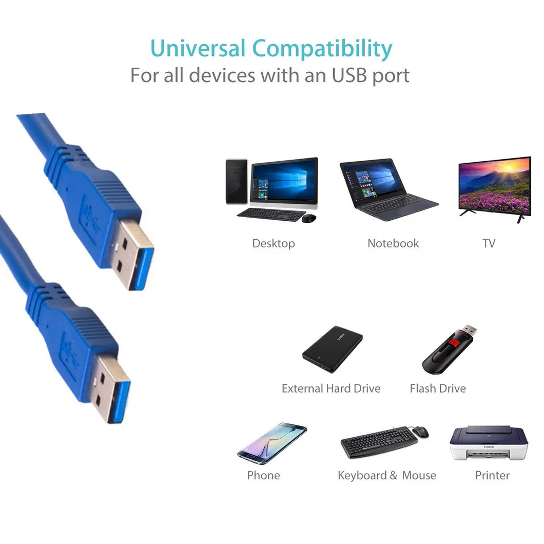 Hot Selling USB3.0 Male to Male Cable Fast Data Charge Cable