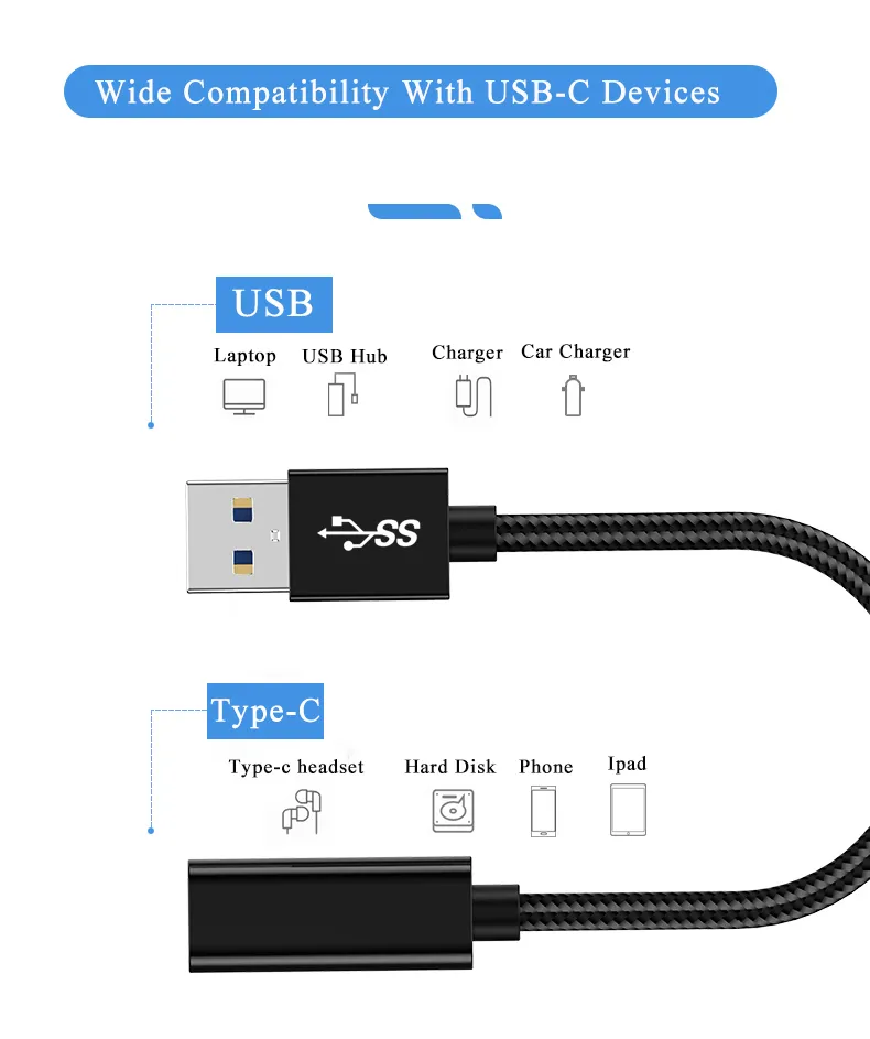 Mobile Phone Accessories Computer OTG Aonverter Type C USB Type-C Adapter Data Cable