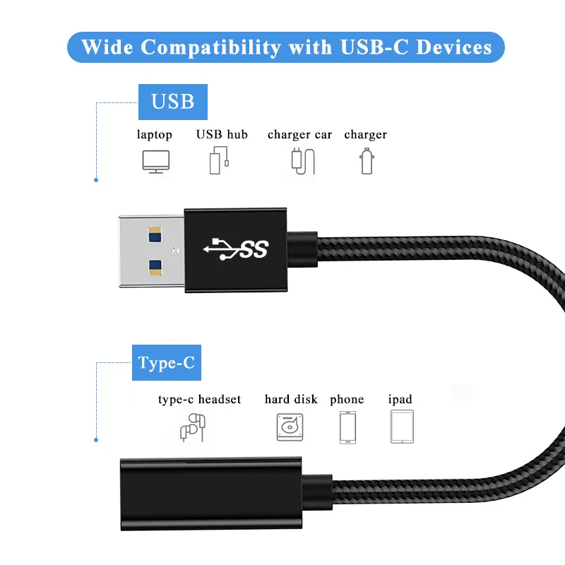 Mobile Phone Accessories Computer OTG Aonverter Type C USB Type-C Adapter Data Cable