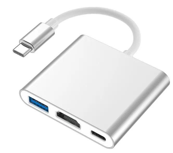 Multiport 3 in 1 USB 3.1 Type C to HDMI +Type C+USB 3.0 Adapter