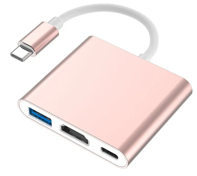 Multiport 3 in 1 USB 3.1 Type C to HDMI +Type C+USB 3.0 Adapter