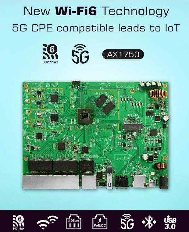 New Indoor Use Ipq6010 11ax 5g Nr Router with M. 2 Pcie SIM Card Slot