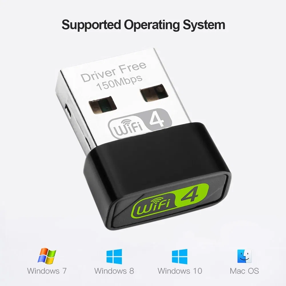 PC Wireless Network Card Adapter Wi-Fi Receiver 150Mbps 2.4GHz USB WiFi Adapter