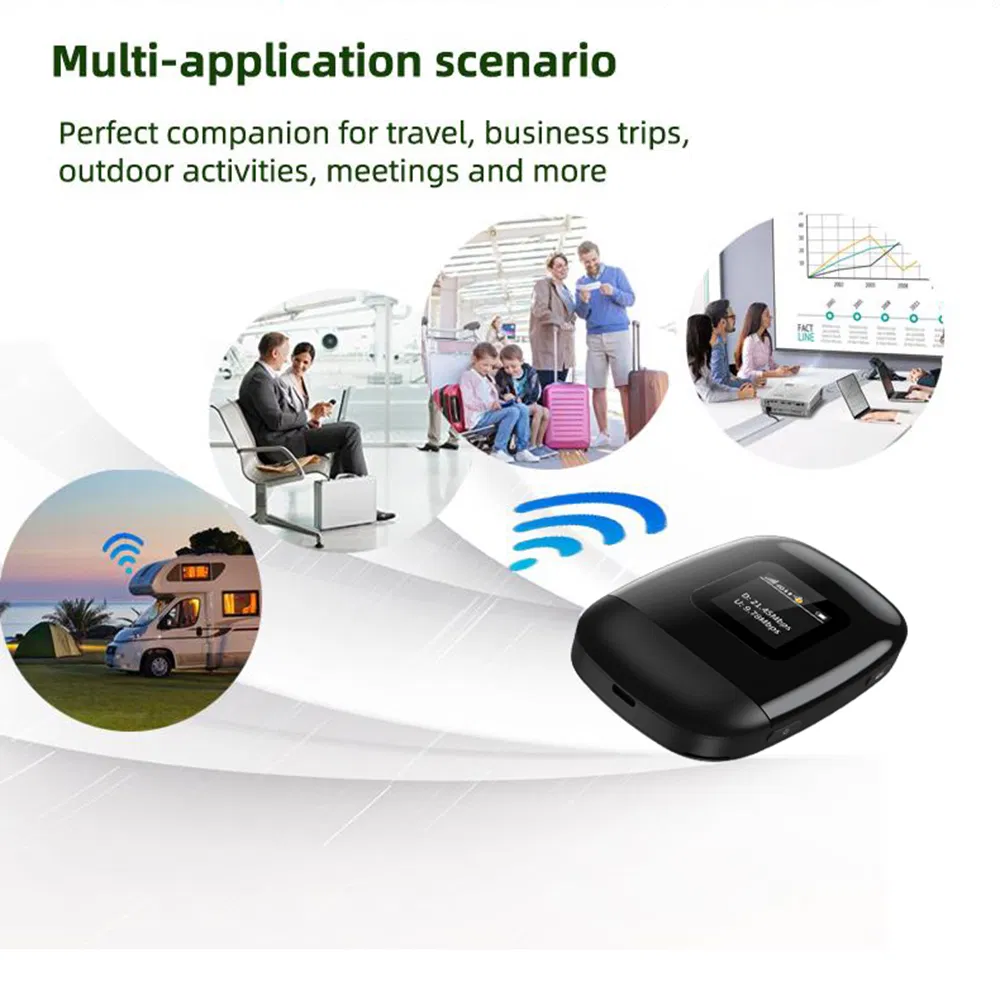 Pocket 3G 4G LTE Wireless Hotspot Mifi Modem 2.4G&5g Dual Band Portable Travel Network WiFi Router with SIM Card Slot for 10 Device