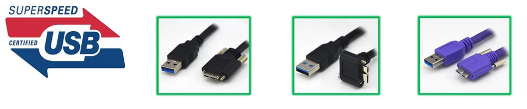USB 3.0 a Male to Micro B Cable with Locking Screw for Industrial Camera